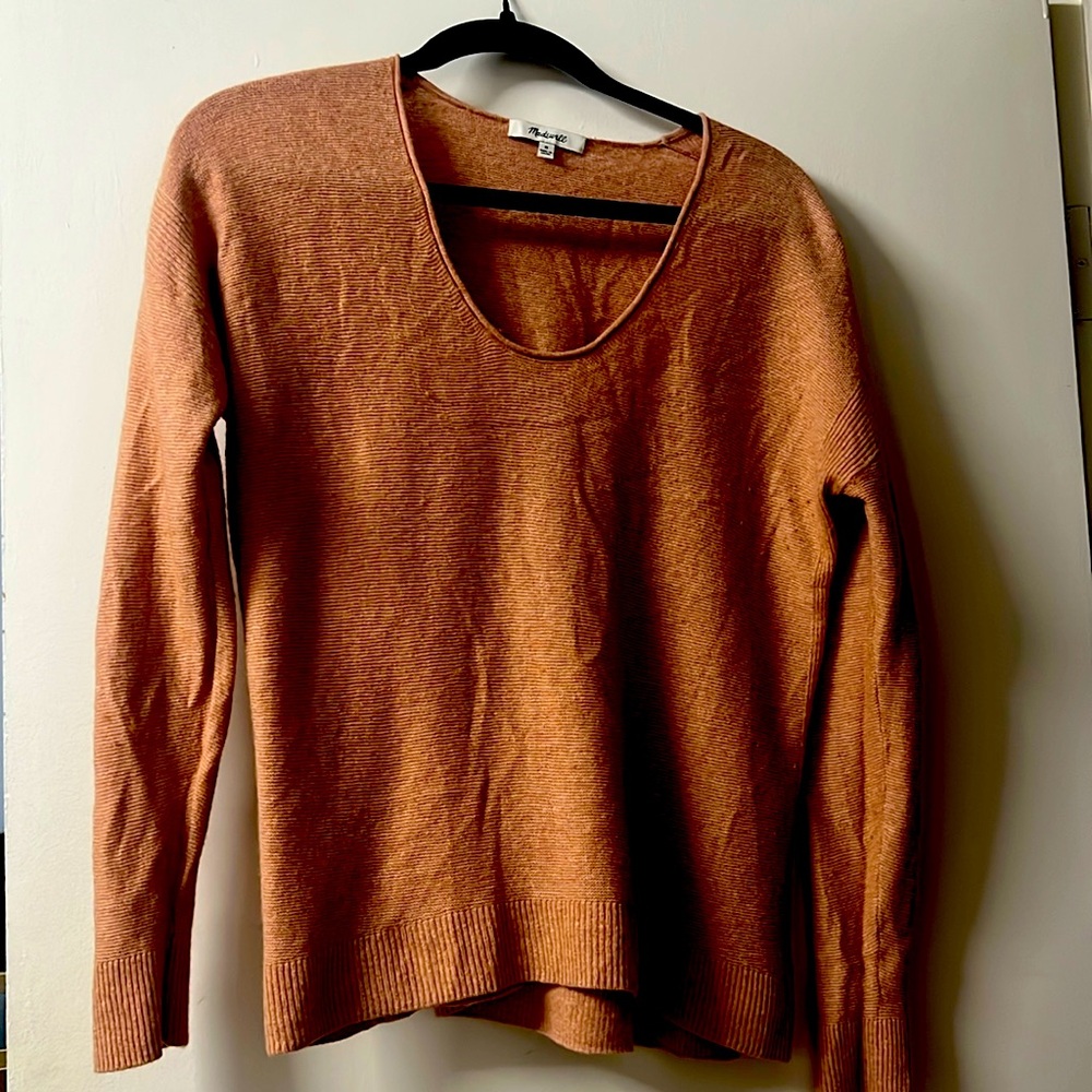 Madewell orange peach sweater.